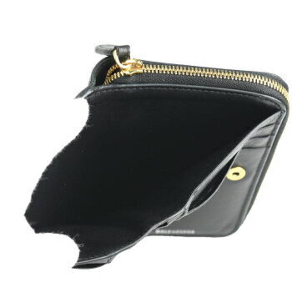 Balenciaga logo black both leather Bifold Wallet compact Cash - Picture 4 of 8
